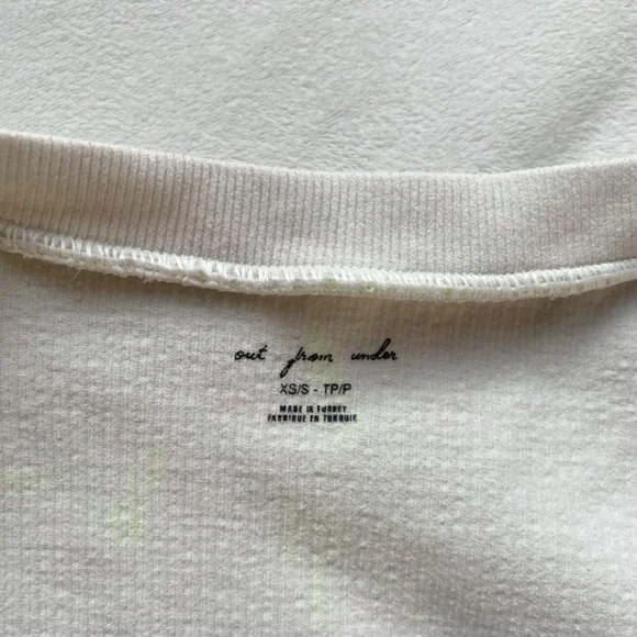 white ribbed cropped front tie Urban outfitters top - Picture 2 of 9